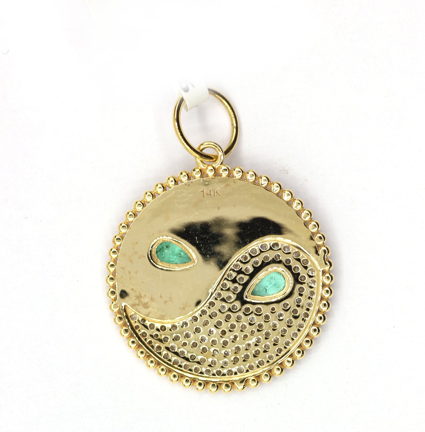 Yin-Yang 14k Solid Gold Diamond Pendants