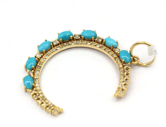 Moon 14k Solid Gold Diamond Pendants.