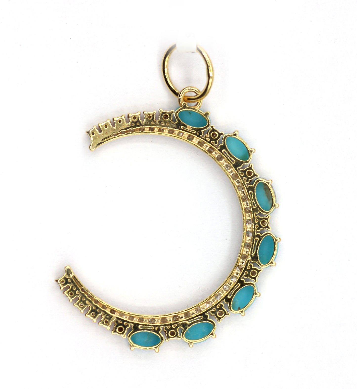 Moon 14k Solid Gold Diamond Pendants.