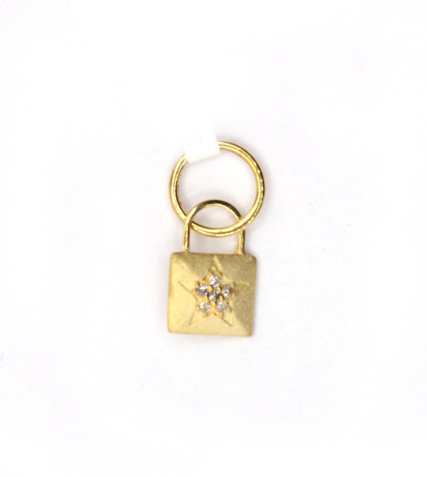 Lock 14k Solid Gold Diamond Pendants