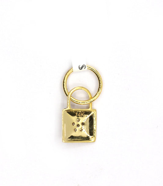 Lock 14k Solid Gold Diamond Pendants