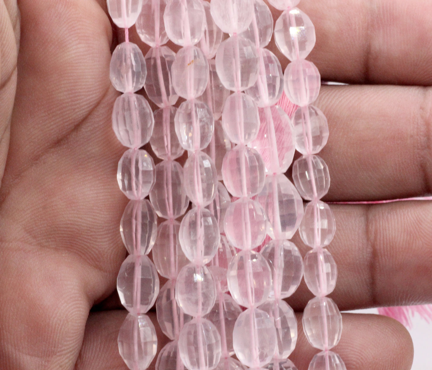 Rose Quartz Faceted Beads,