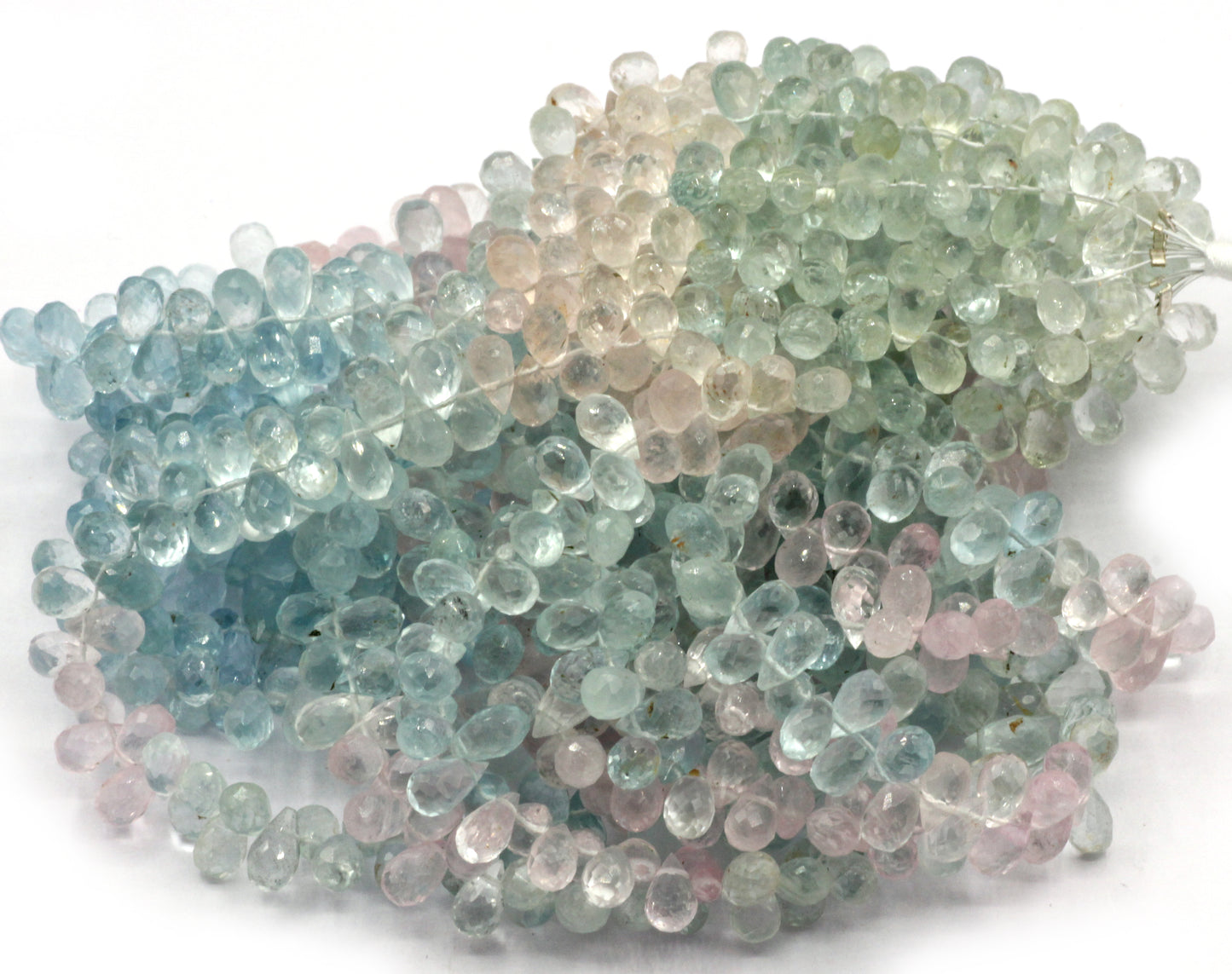 Aquamarine Faceted Drop Beads,