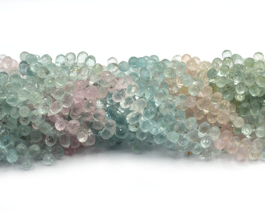 Aquamarine Faceted Drop Beads,