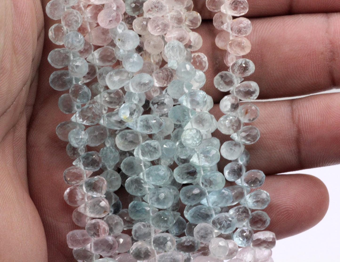 Aquamarine Faceted Drop Beads,