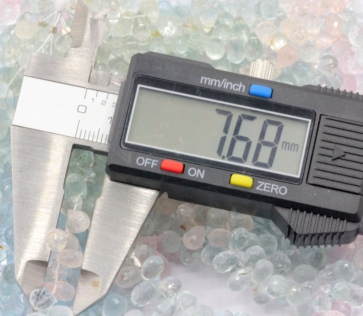 Aquamarine Faceted Drop Beads,