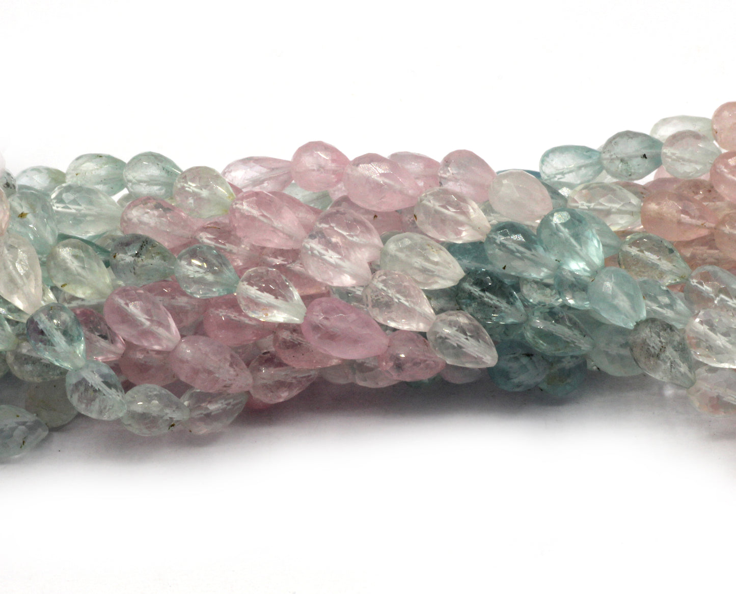 Aquamarine Faceted Tear Drop Long Drill, Size 9x6 mm