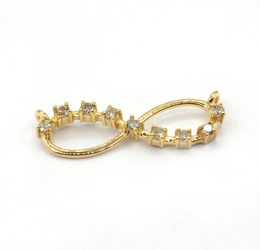 14k Solid Gold Diamond Pendants.