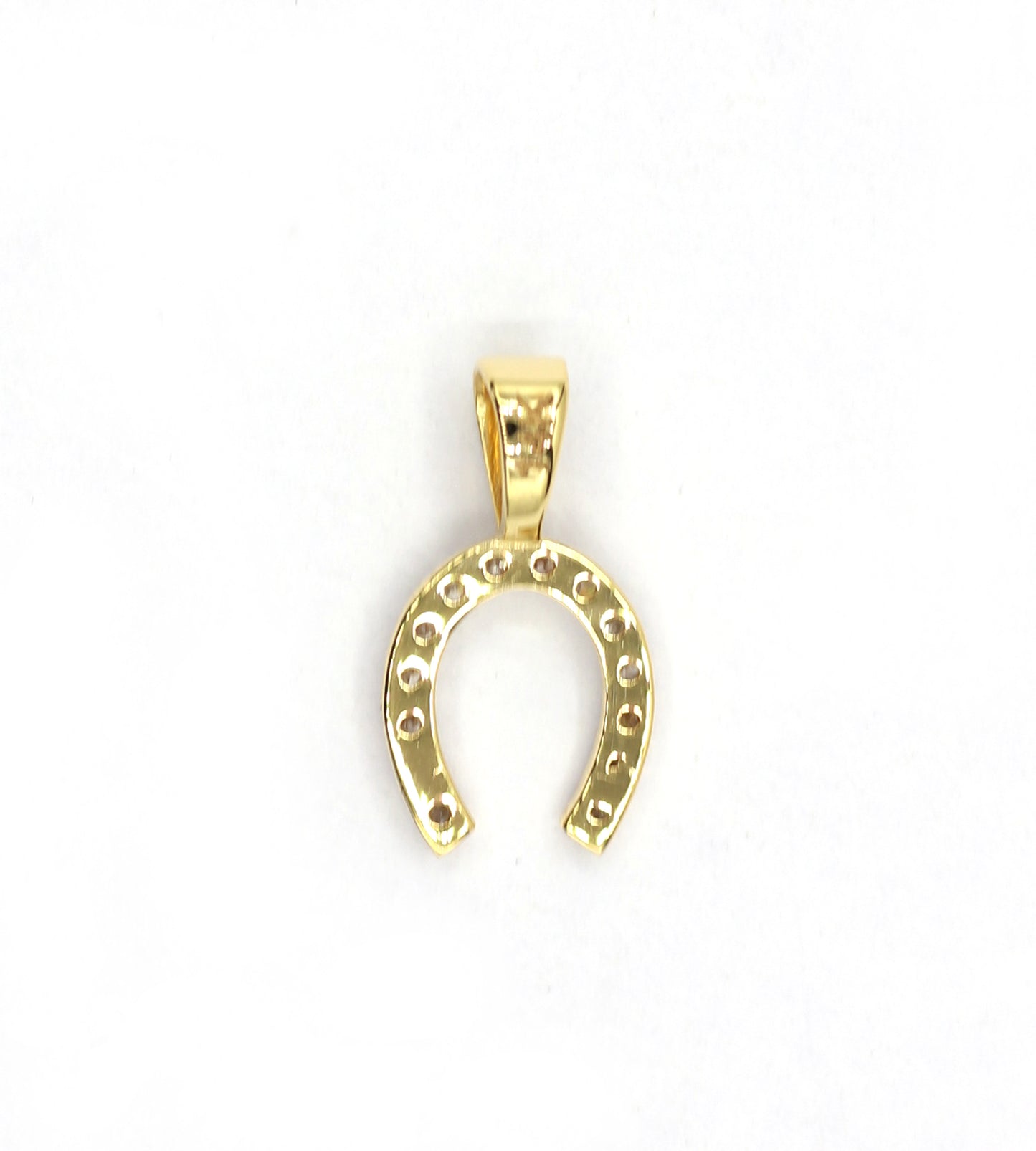 Horse shoe 14k Solid Gold Diamond Pendants.
