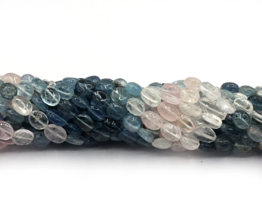 Aquamarine Smooth Oval Beads, Natural Natural