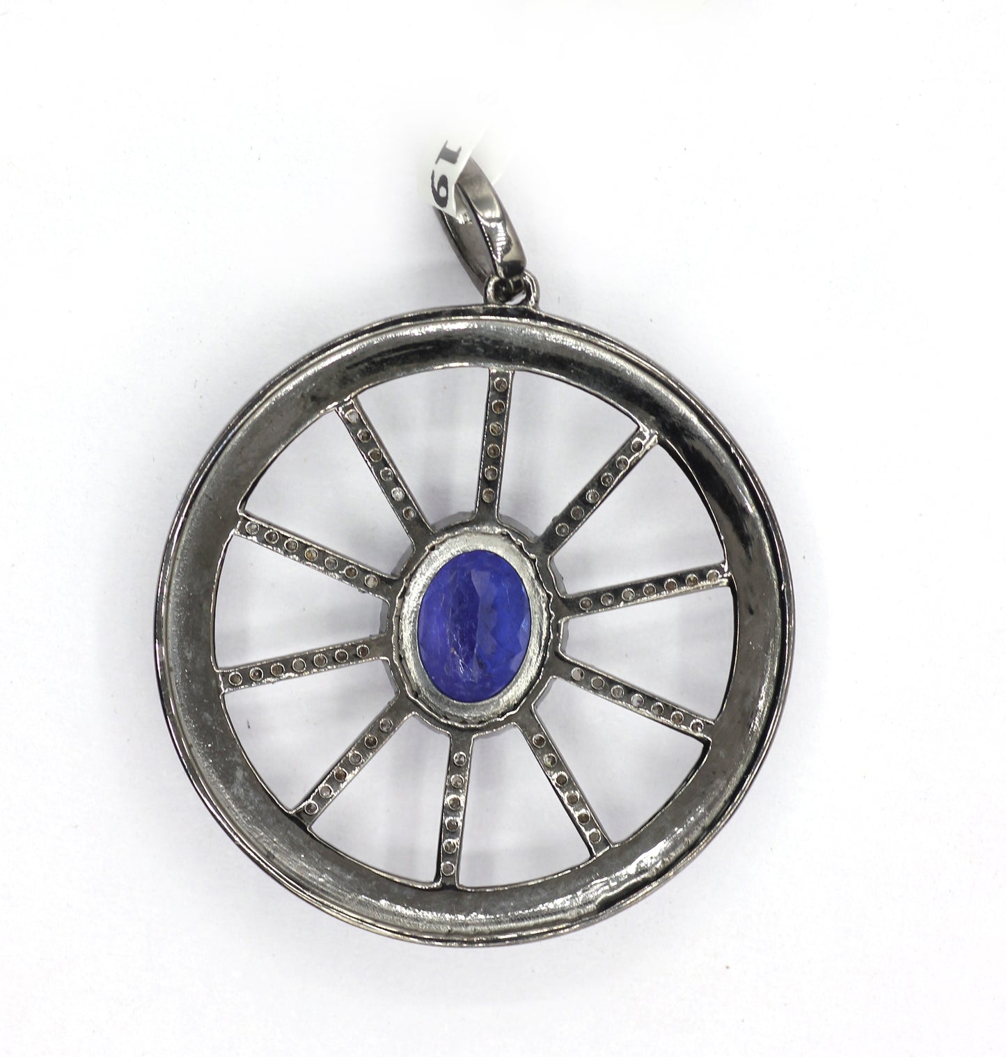 Enamel Round Shaped Diamond Pendant