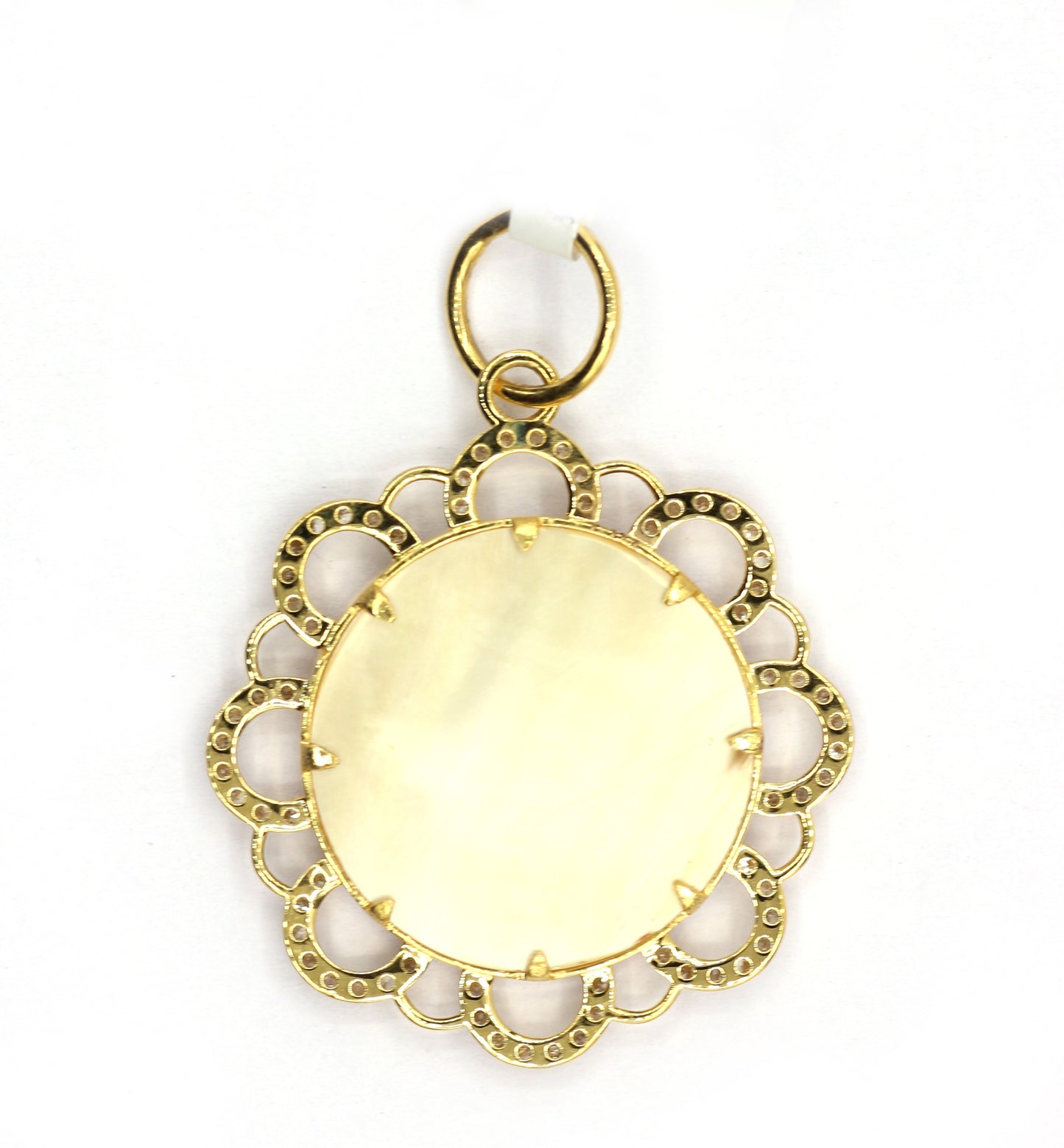 Round 14k Solid Gold Diamond Pendants.