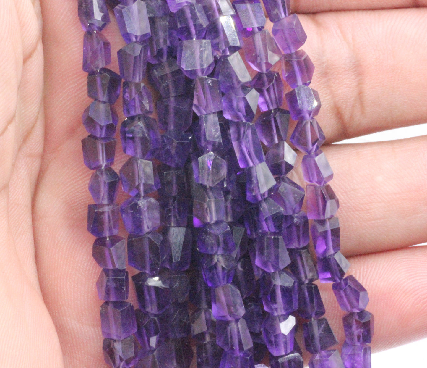 Amethyst Faceted Nuggets Beads, Natural Amethyst