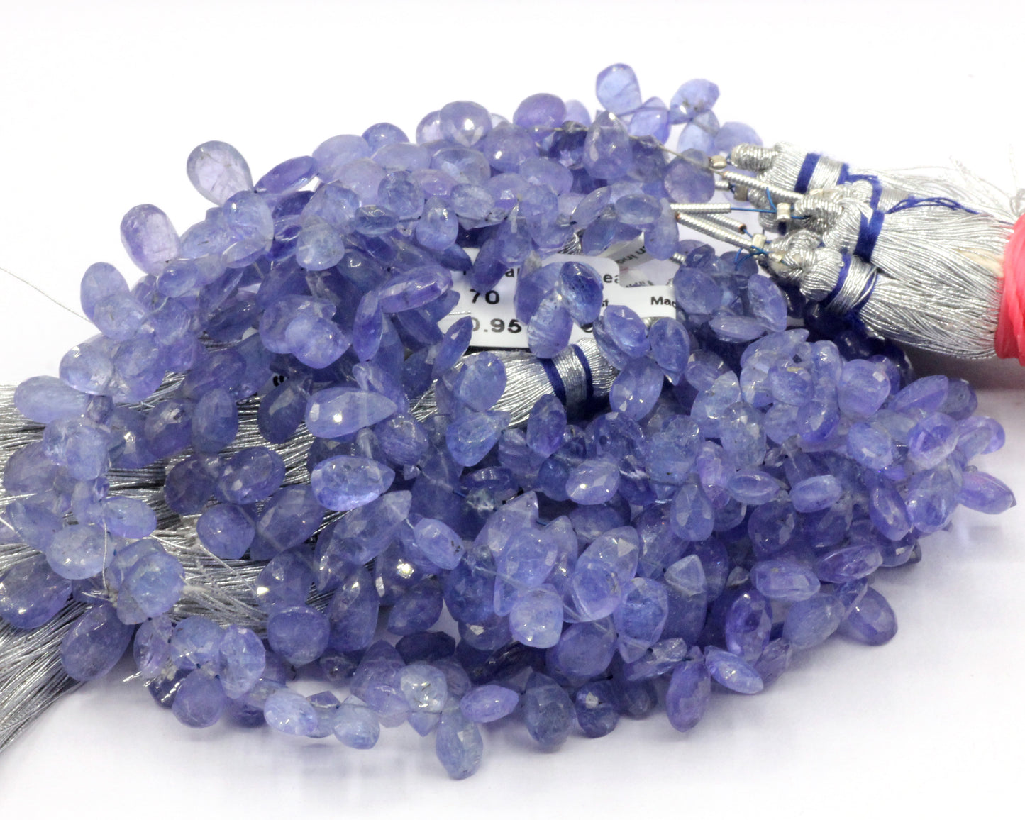 Tanzanite Faceted Drop Beads, Natural Tanzanite