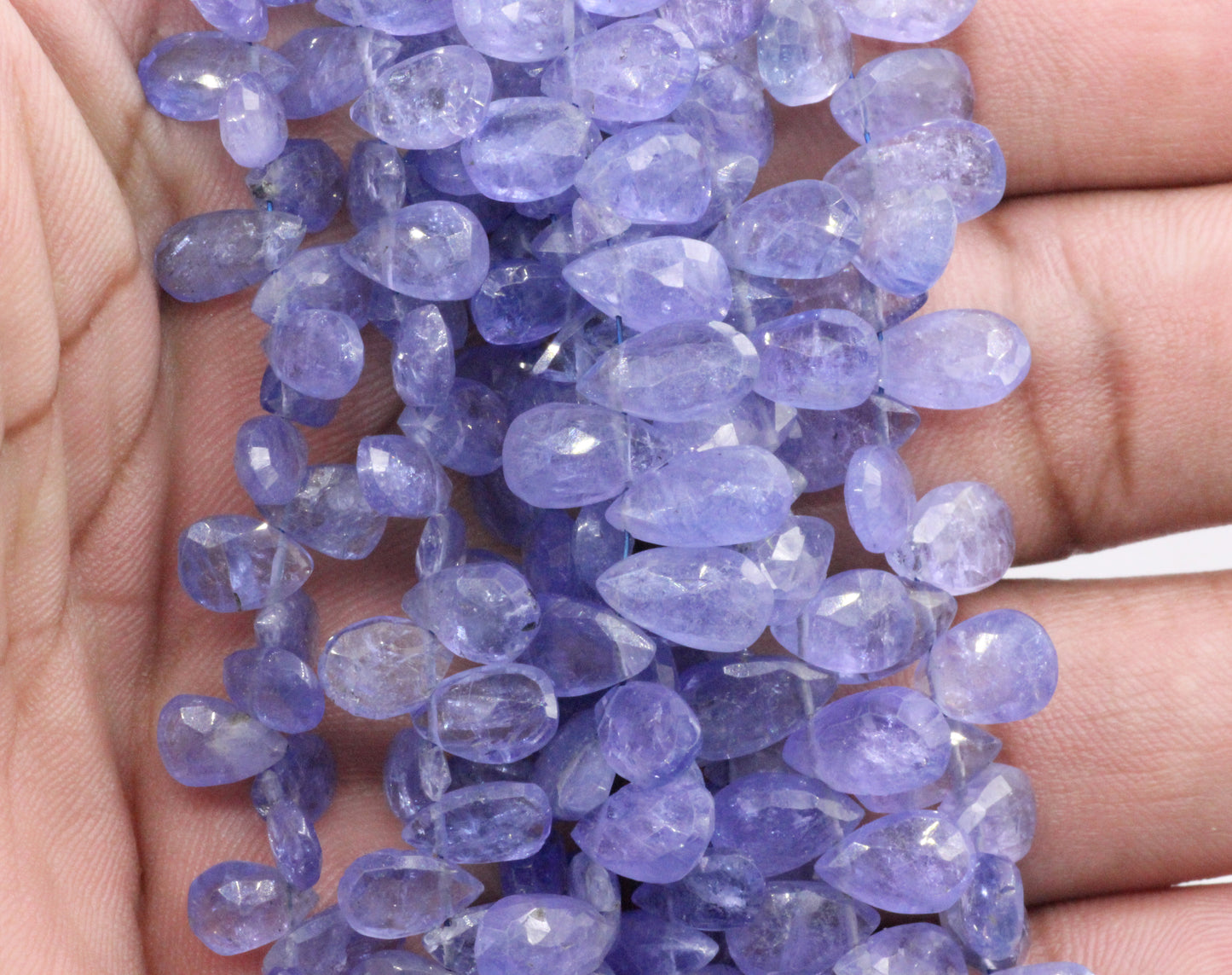 Tanzanite Faceted Drop Beads, Natural Tanzanite