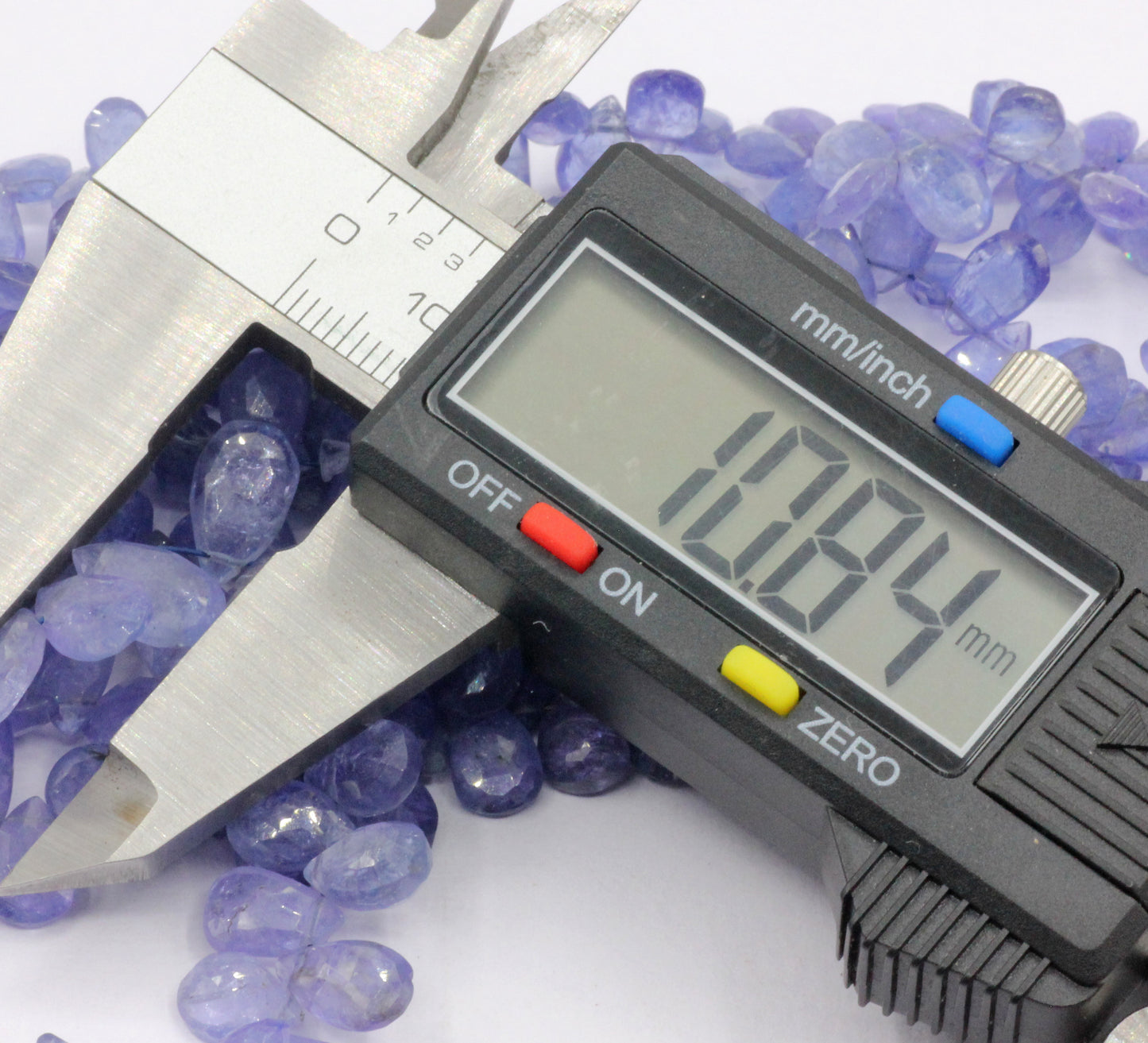 Tanzanite Faceted Drop Beads, Natural Tanzanite