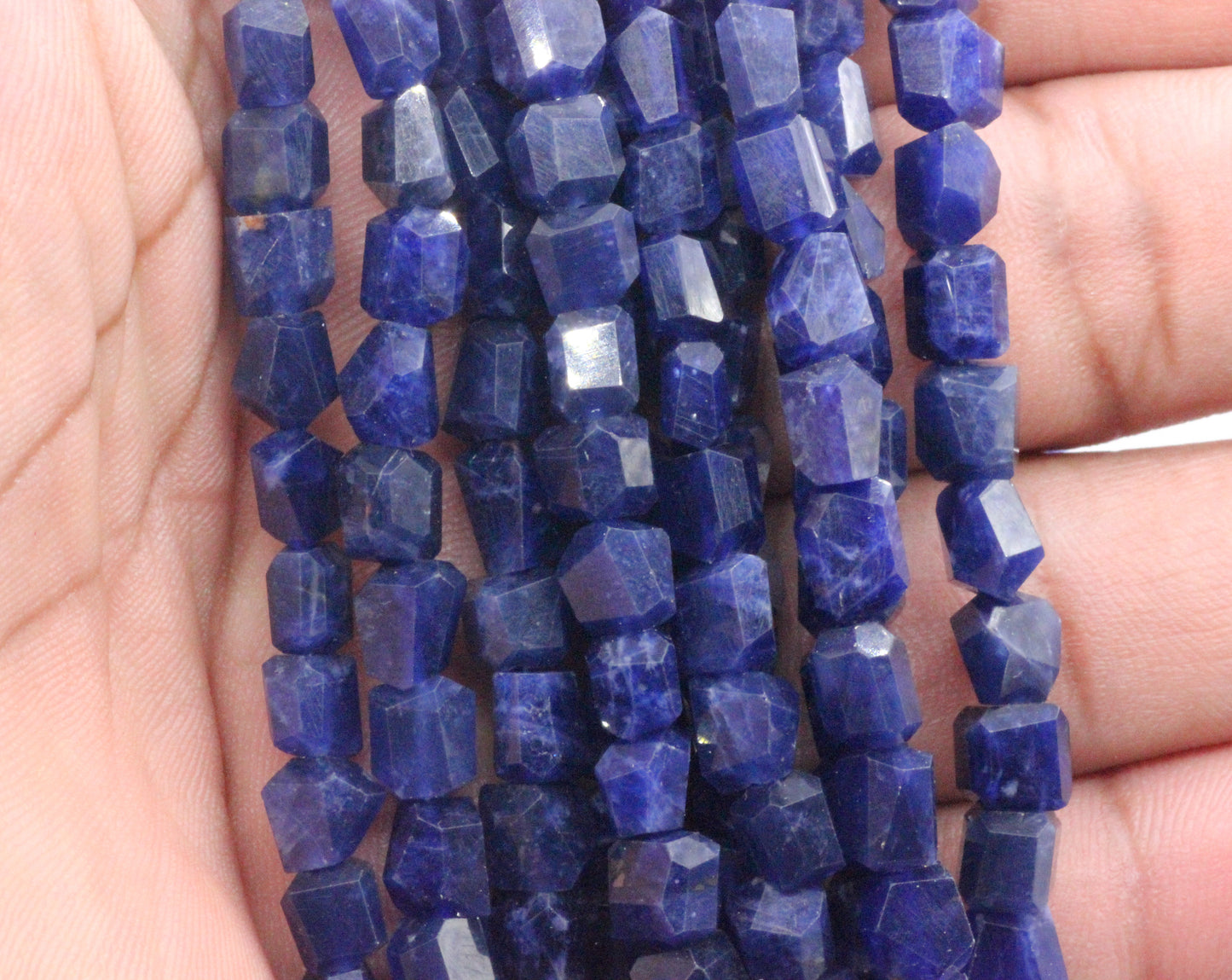 Sodalite Faceted Nuggets Beads, Natural Sodalite