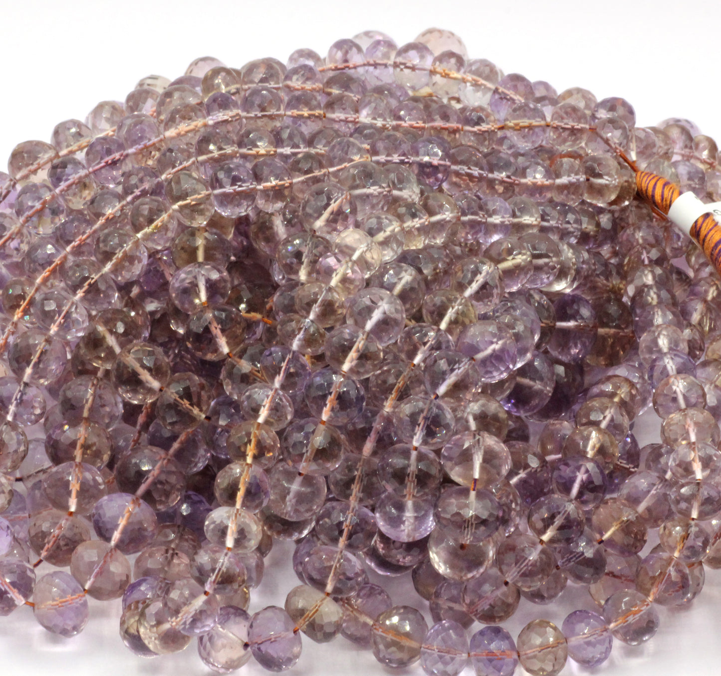 Ametrine Faceted Beads, Size 10 to 11 mm