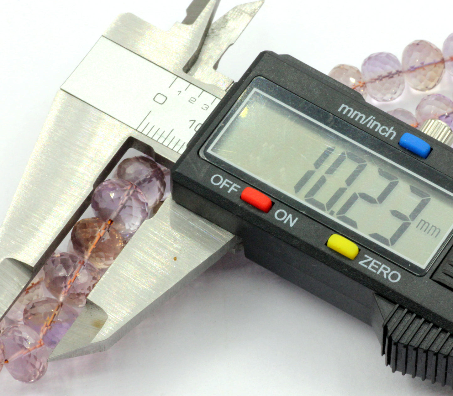 Ametrine Faceted Beads, Size 10 to 11 mm