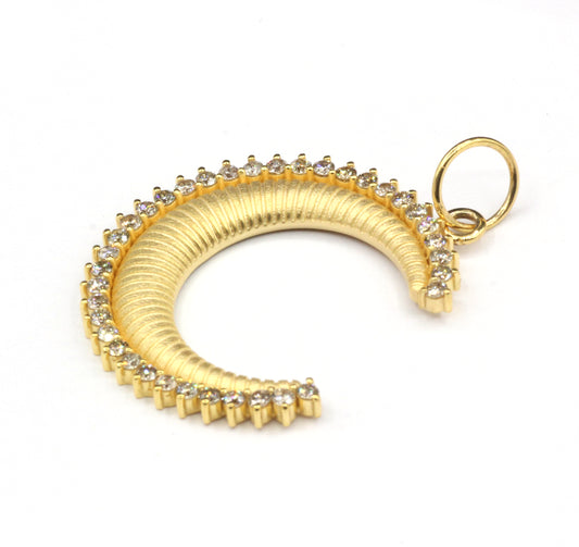 Moon 14k Solid Gold Diamond Pendants.