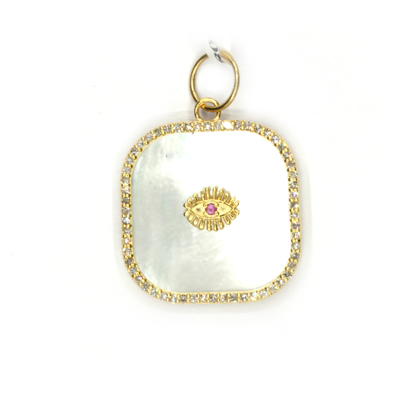 Square 14k Solid Gold Diamond Pendants.