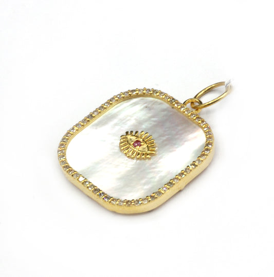 Square 14k Solid Gold Diamond Pendants.