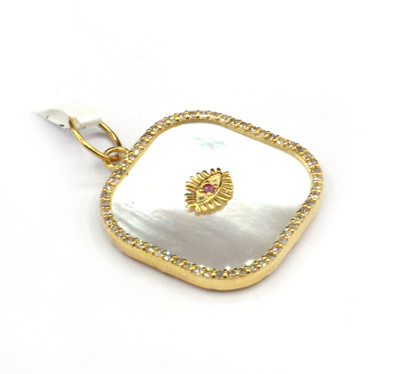 Square 14k Solid Gold Diamond Pendants.