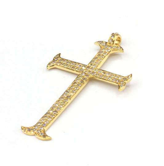 Cross 14k Solid Gold Diamond Pendants.