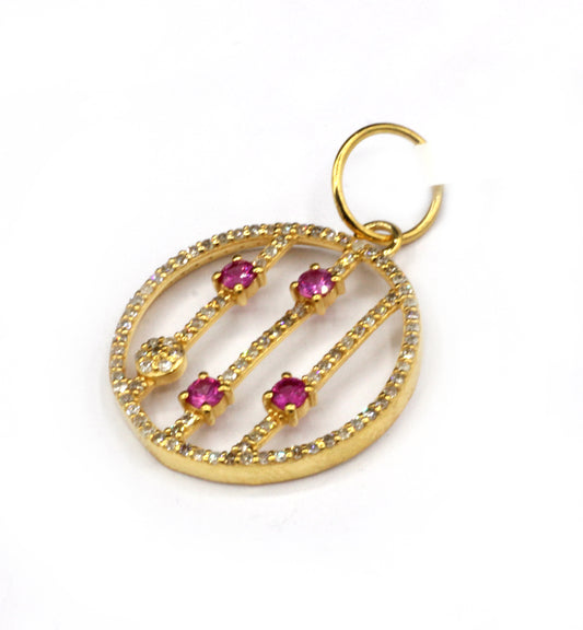 Round 14k Solid Gold Diamond Pendants.