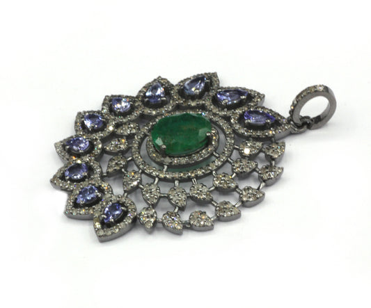 Silver Pave Diamond Pendant