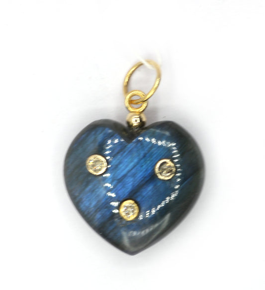 Heart 14k Solid Gold Diamond Pendants