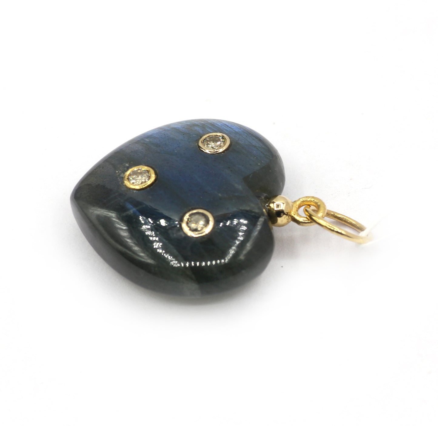 Heart 14k Solid Gold Diamond Pendants