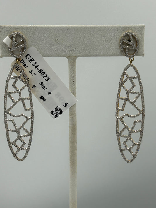 14k Solid Gold Diamond Earring