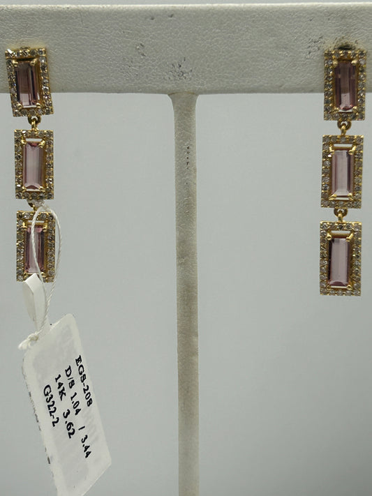 14k Solid Gold Diamond Earring