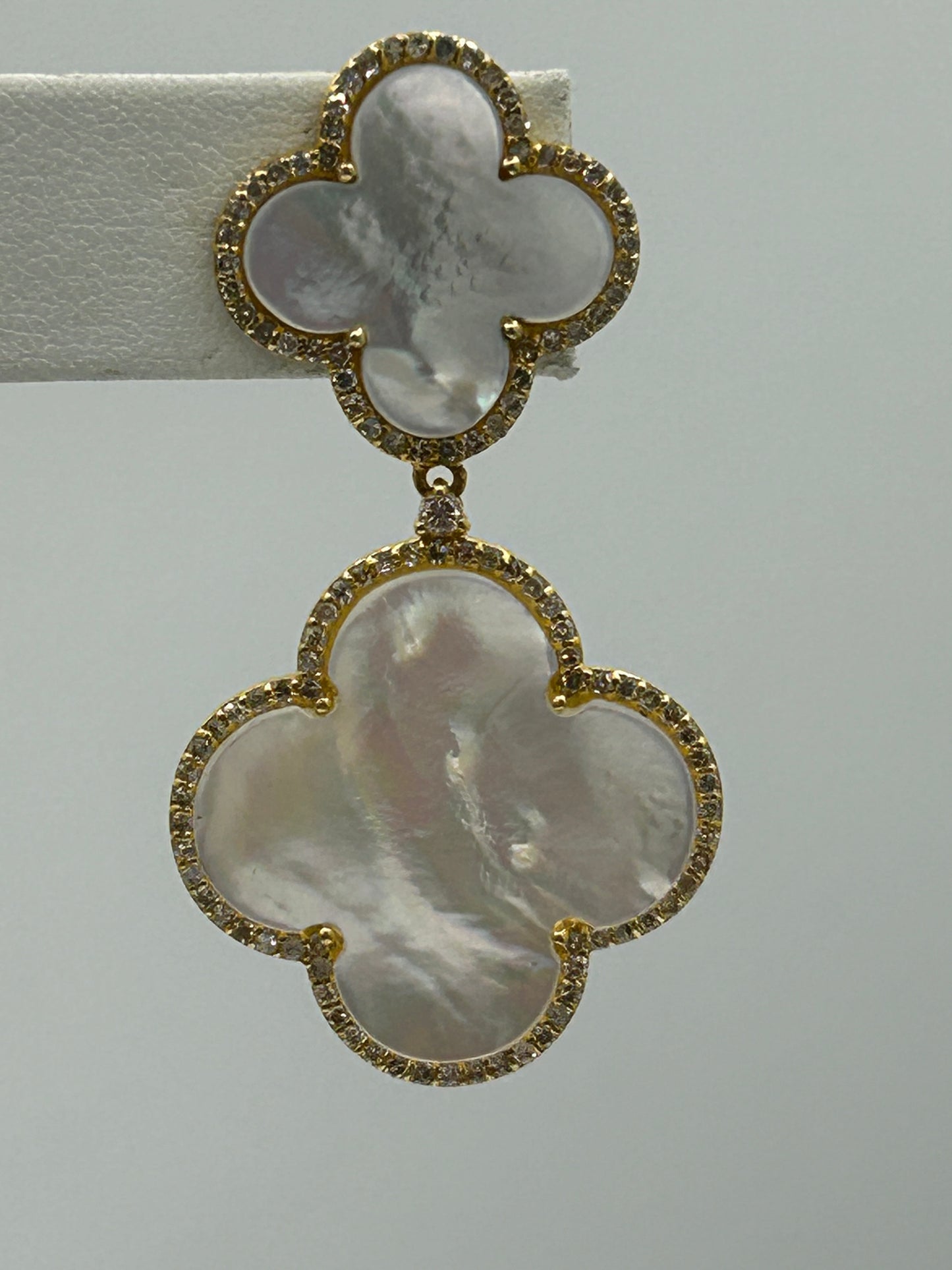Flower 14k Solid Gold Diamond Earring