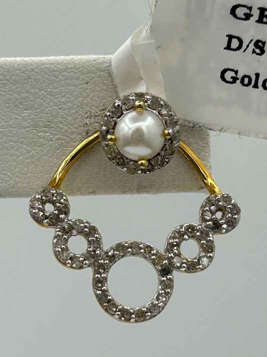 14k Solid Gold Diamond Earring