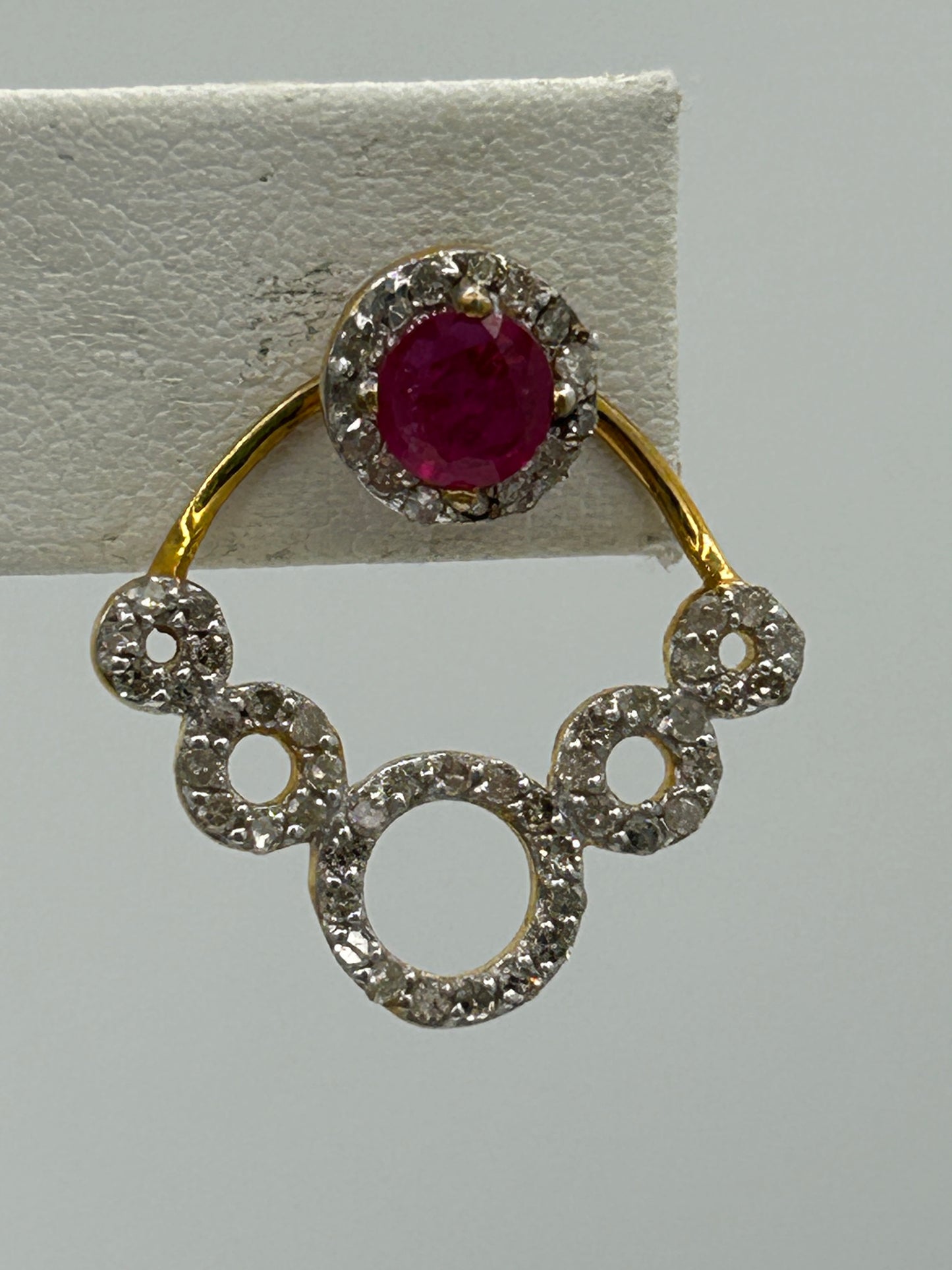 14k Solid Gold Diamond Earring