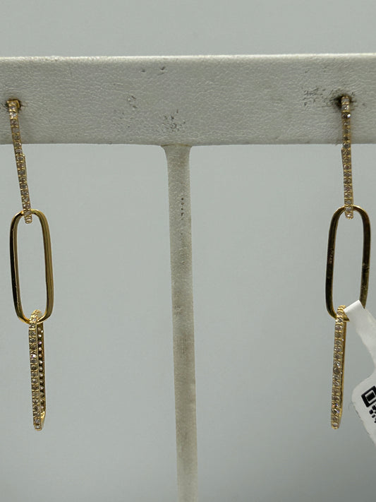 14k Solid Gold Diamond Earring