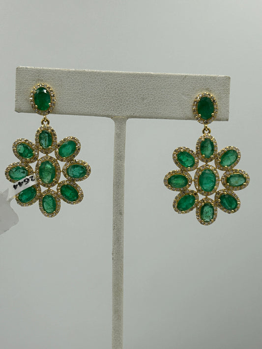 Flower 14k Solid Gold Diamond Earring