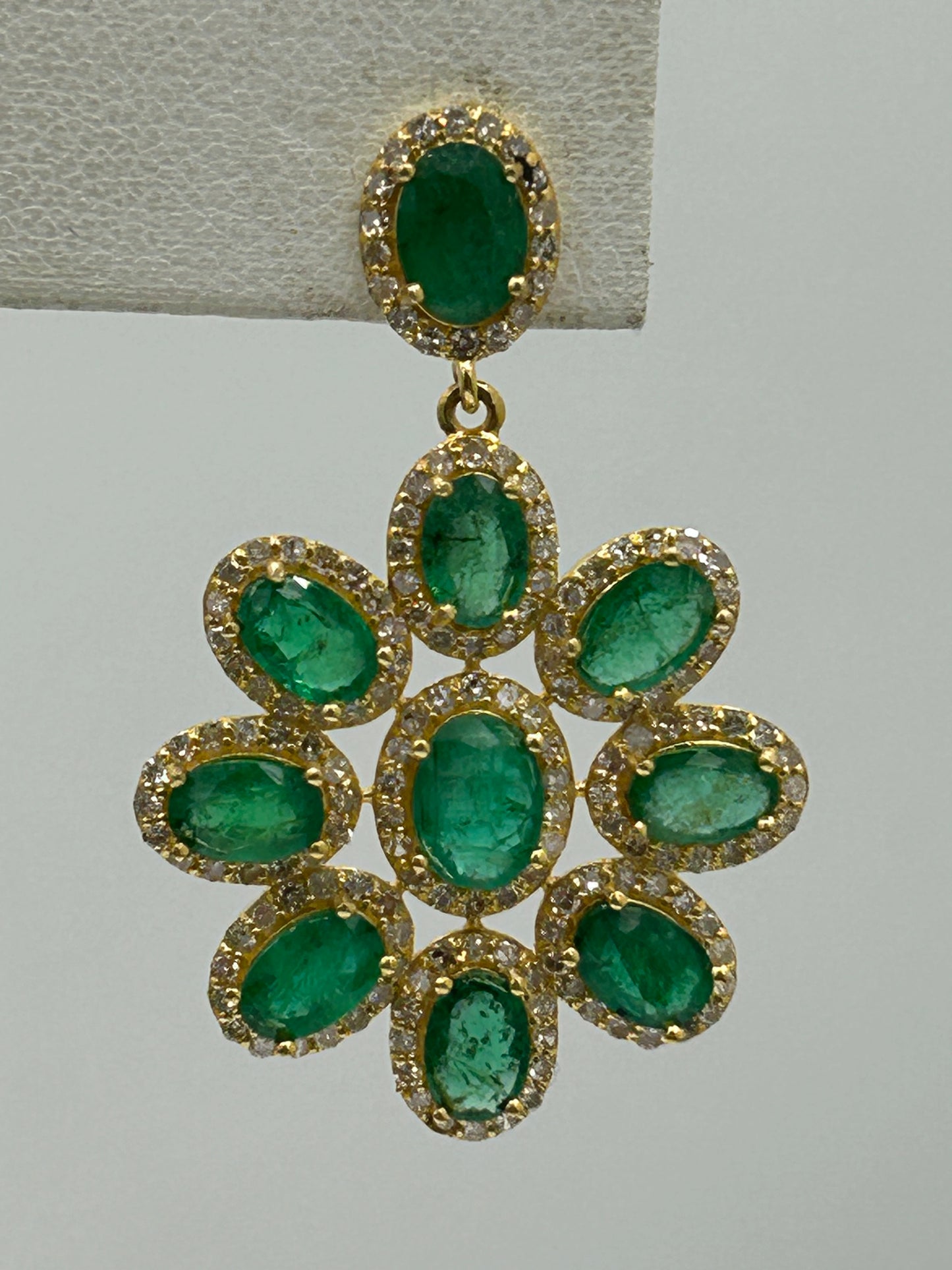 Flower 14k Solid Gold Diamond Earring
