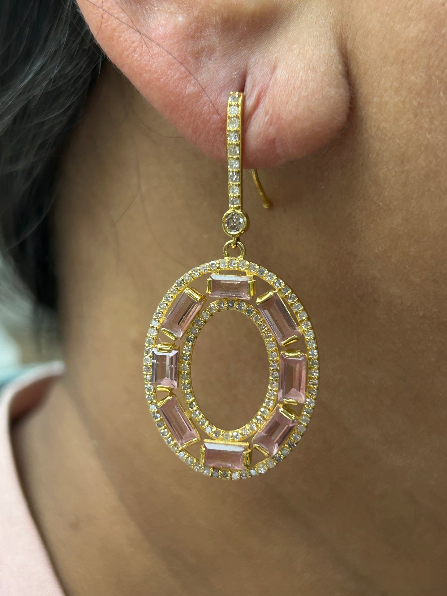 14k Solid Gold Diamond Earring. Genuine handmade pave diamond Earring. 14k Solid Gold Diamond Earring..