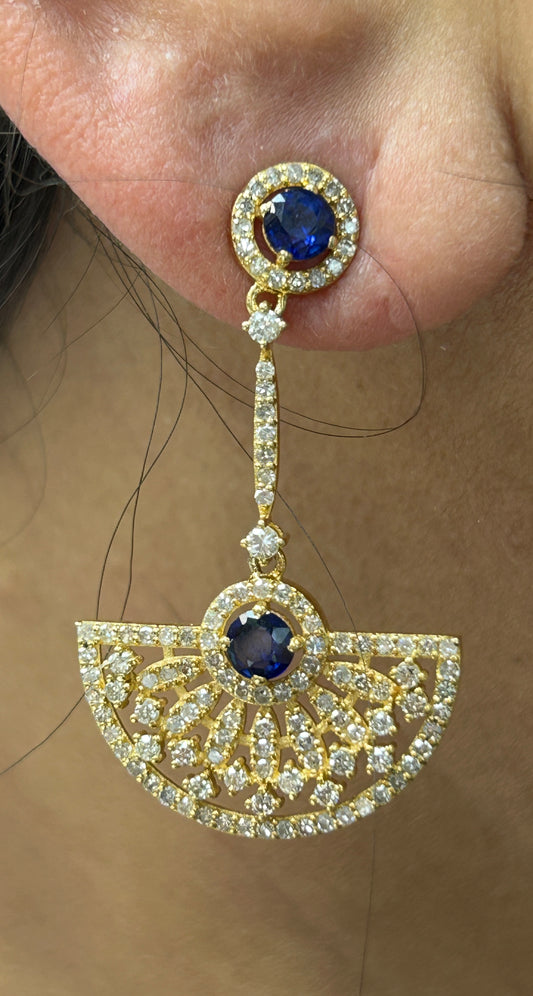 14k Solid Gold Diamond Earring