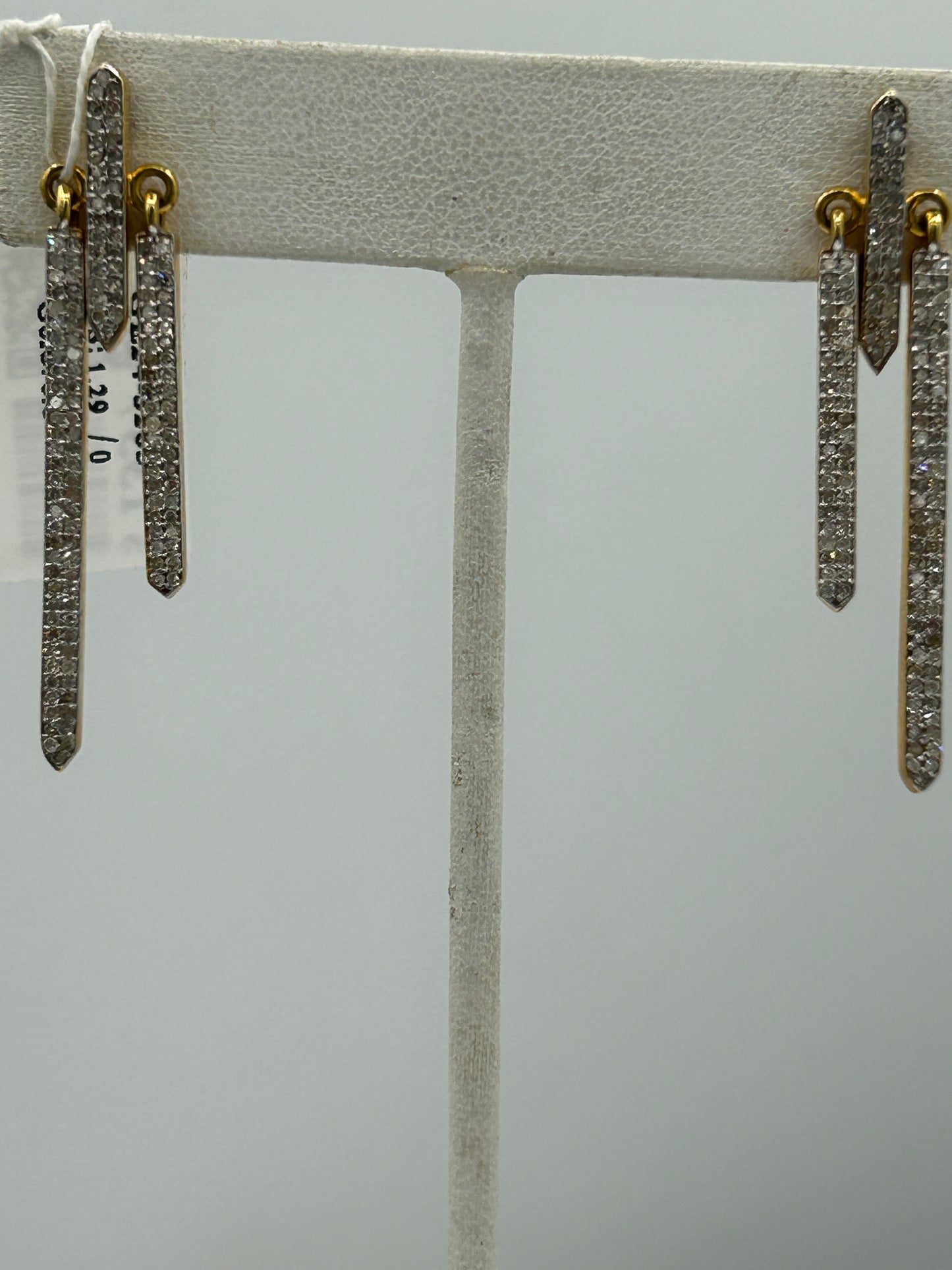 14k Solid Gold Diamond Earring. Genuine handmade pave diamond Earring. 14k Solid Gold Diamond Earring..
