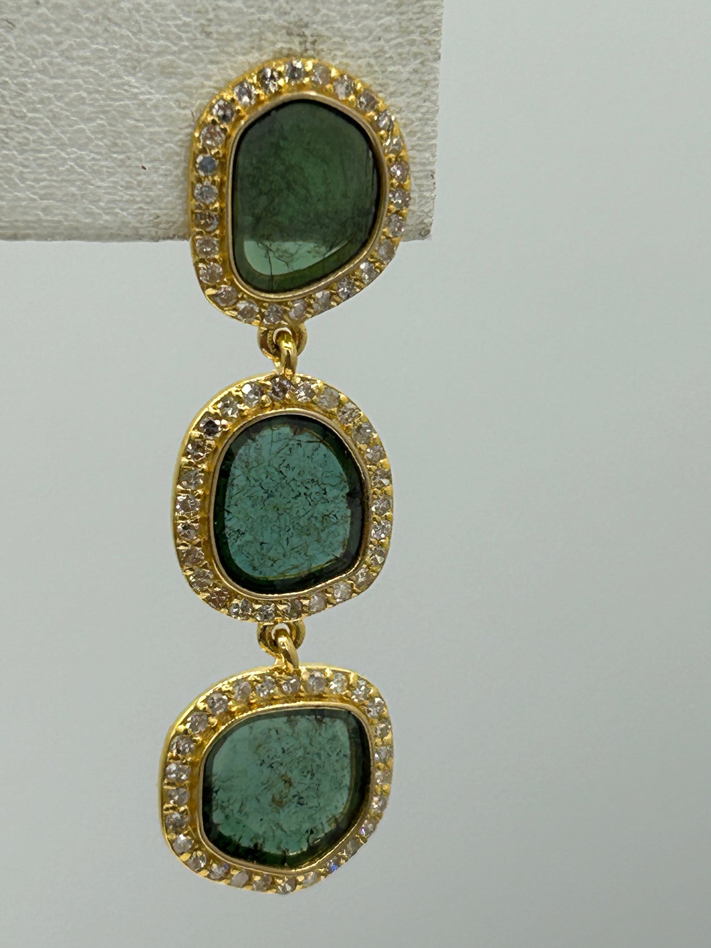 14k Solid Gold Diamond Earring. Genuine handmade pave diamond Earring. 14k Solid Gold Diamond Earring..