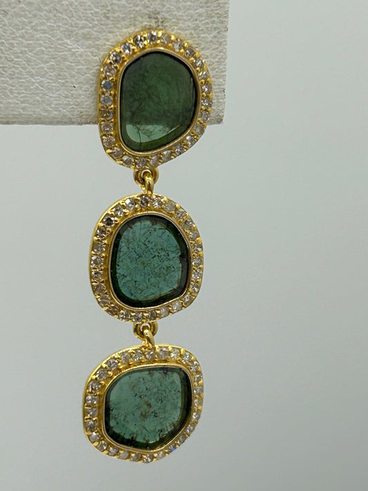 14k Solid Gold Diamond Earring