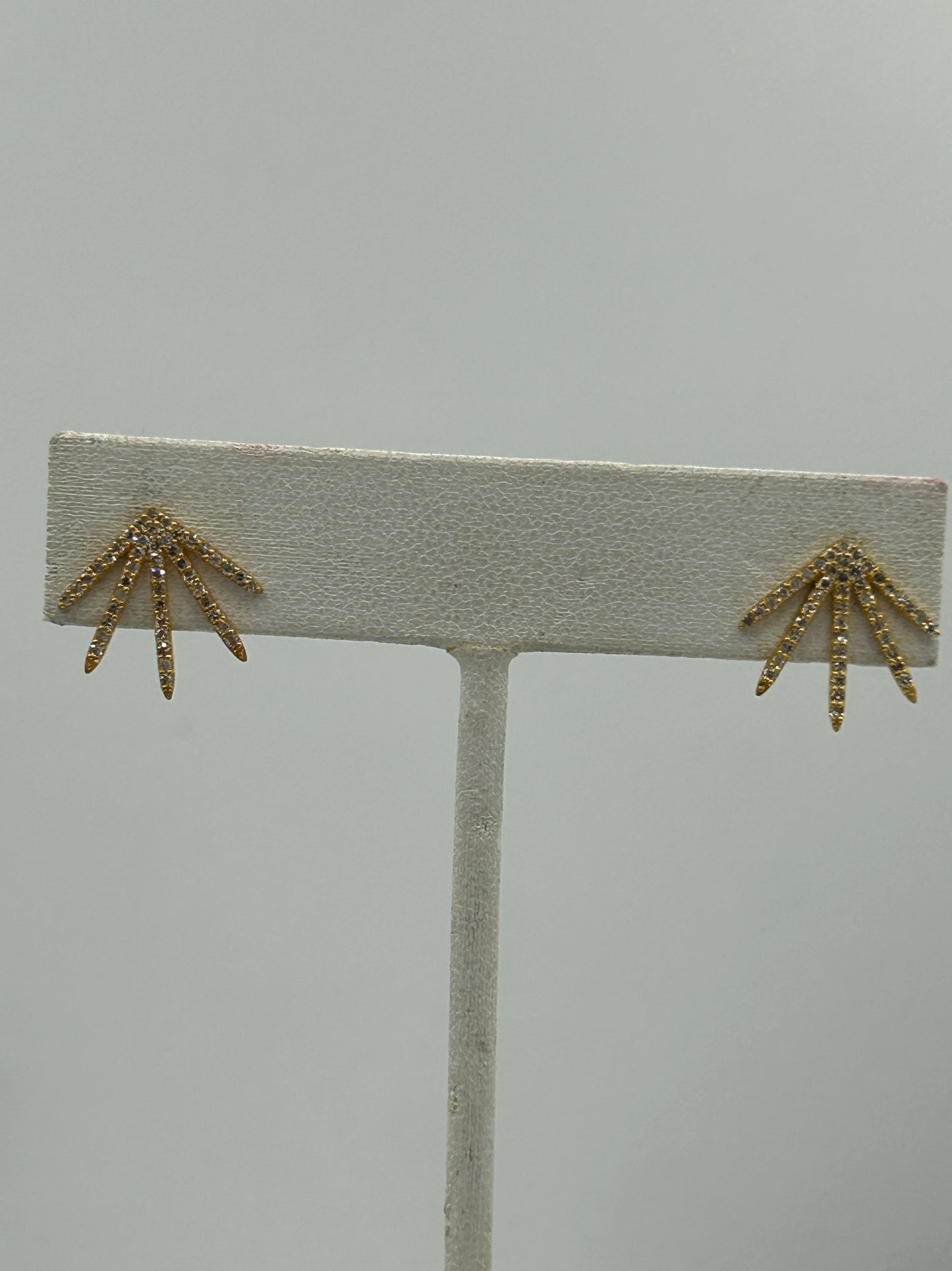 14k Solid Gold Diamond Stud Earring. Genuine handmade pave diamond Earring. 14k Solid Gold Diamond Earring..