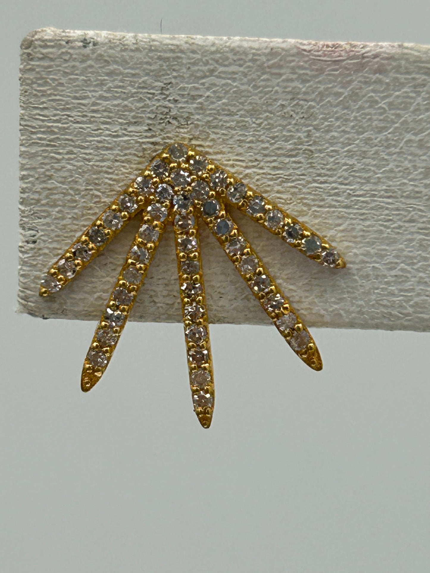 14k Solid Gold Diamond Stud Earring. Genuine handmade pave diamond Earring. 14k Solid Gold Diamond Earring..