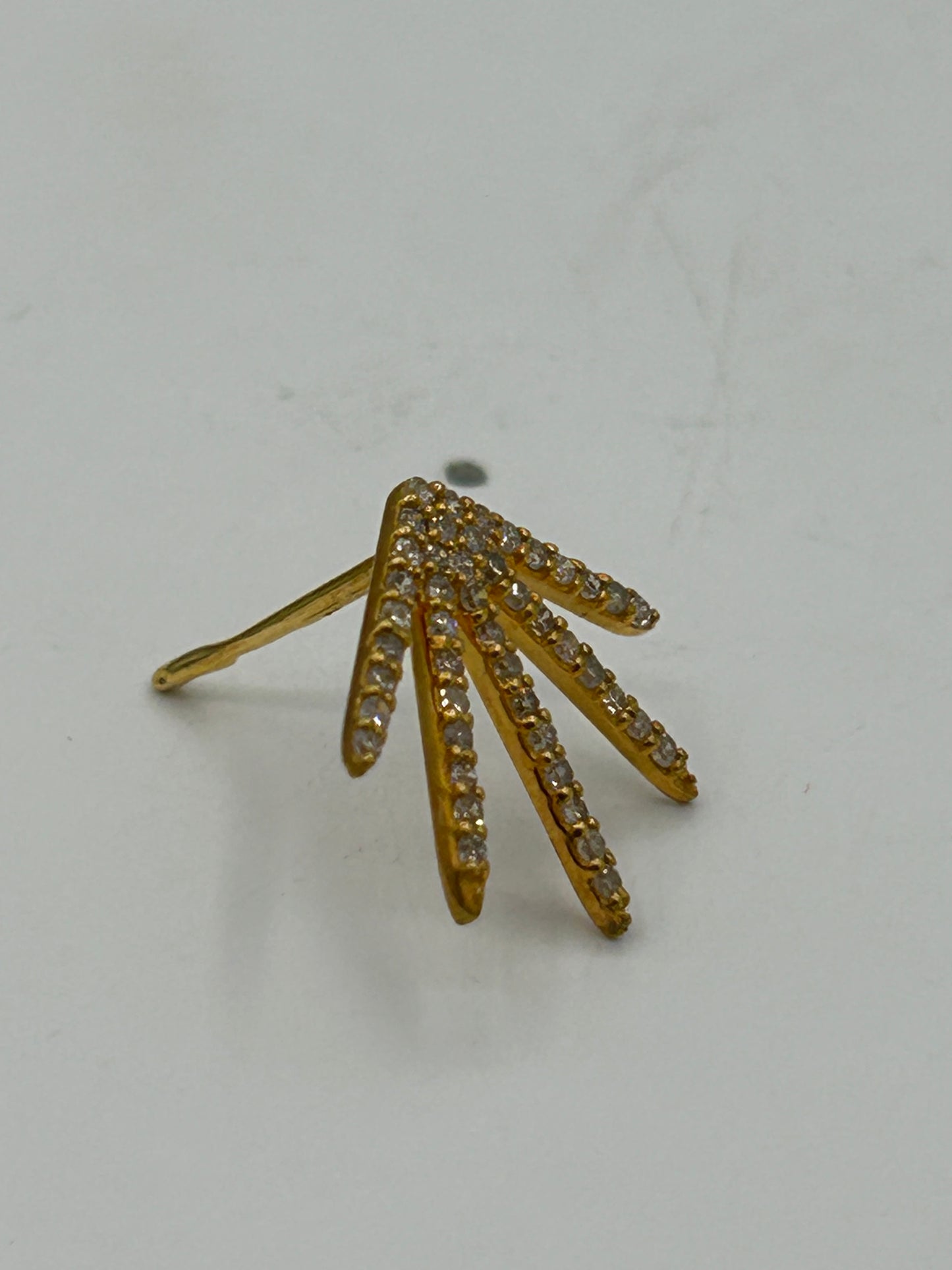 14k Solid Gold Diamond Stud Earring. Genuine handmade pave diamond Earring. 14k Solid Gold Diamond Earring..