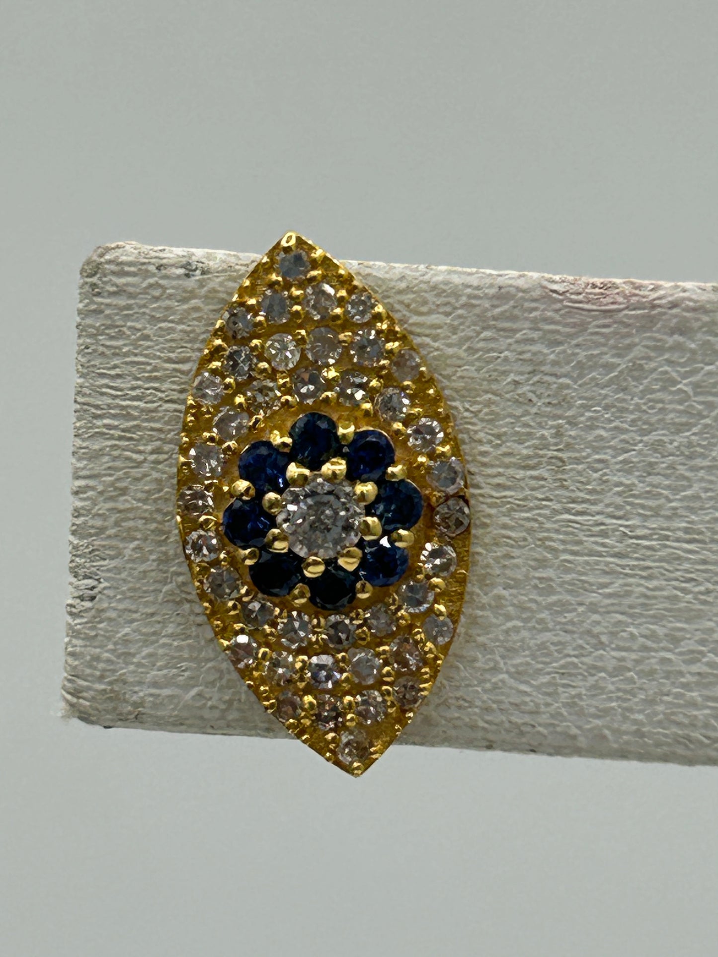 Evil Eye 14k Solid Gold Diamond Stud Earring. Genuine handmade pave diamond Earring. 14k Solid Gold Diamond Earring..