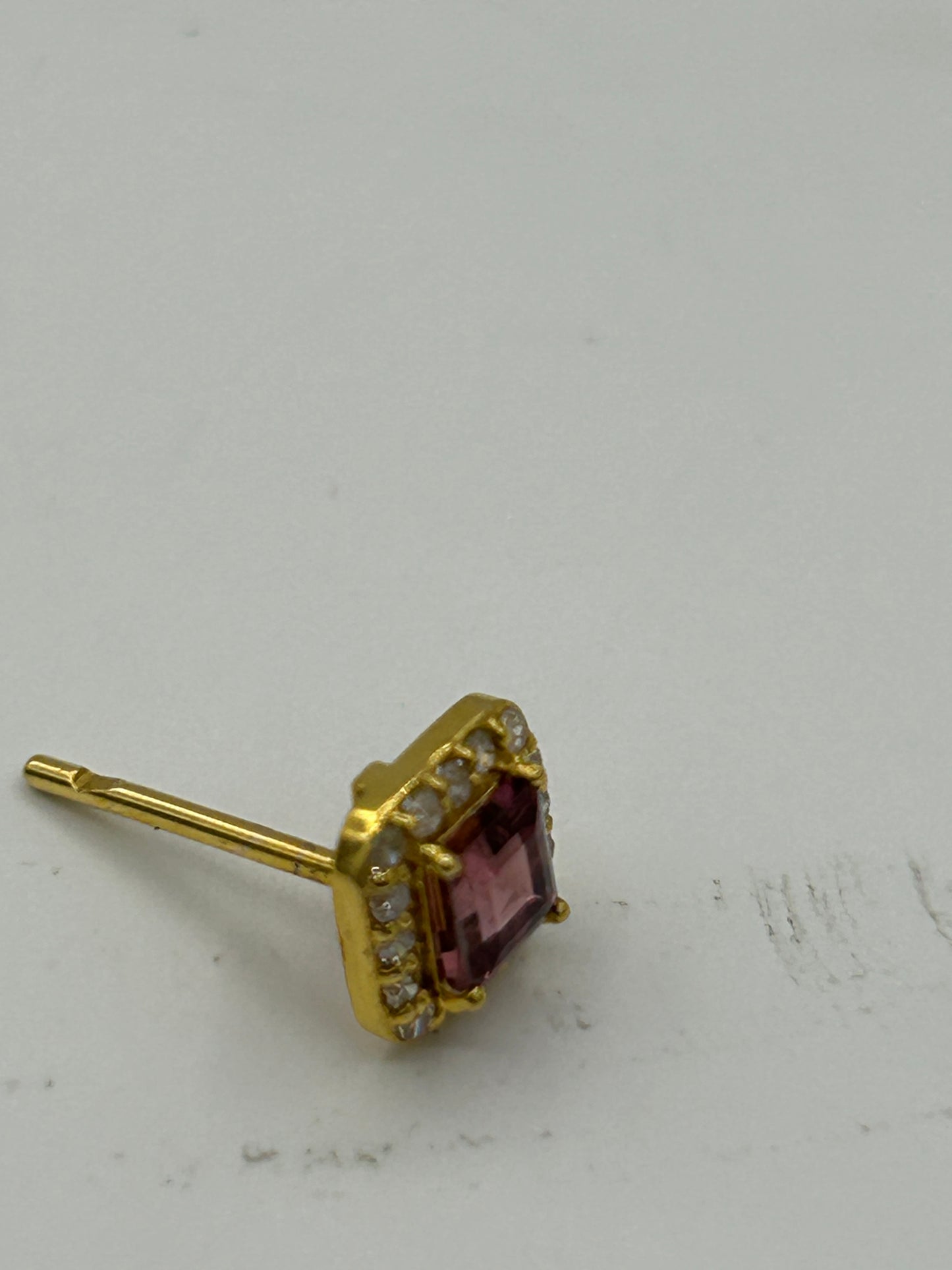 14k Solid Gold Diamond Stud Earring. Genuine handmade pave diamond Earring. 14k Solid Gold Diamond Earring..